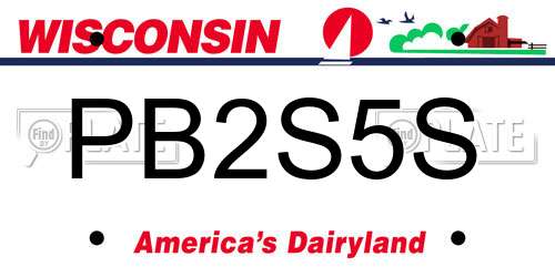 PB2S5S Wisconsin License Plate