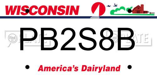 PB2S8B Wisconsin License Plate