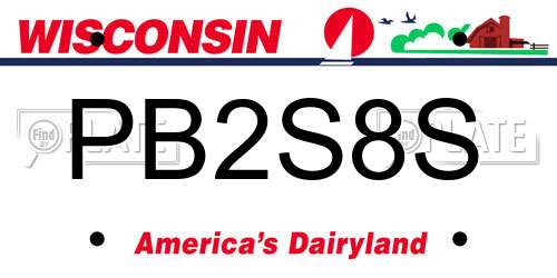 PB2S8S Wisconsin License Plate