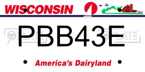 PBB43E Wisconsin License Plate