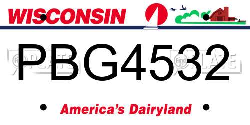 PBG4532 Wisconsin License Plate