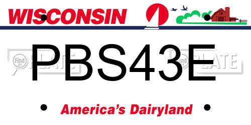 PBS43E Wisconsin License Plate