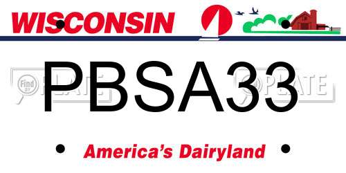 PBSA33 Wisconsin License Plate