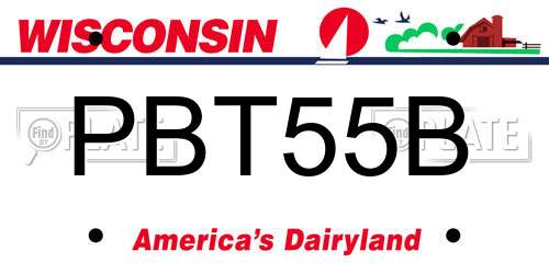 PBT55B Wisconsin License Plate