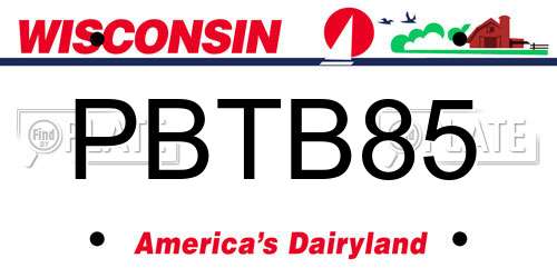 PBTB85 Wisconsin License Plate