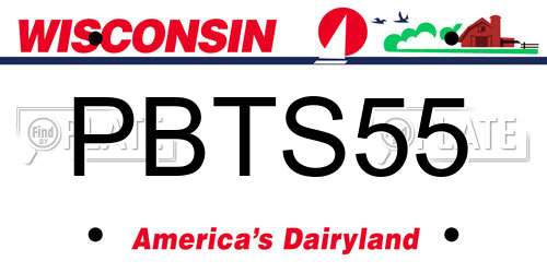 PBTS55 Wisconsin License Plate