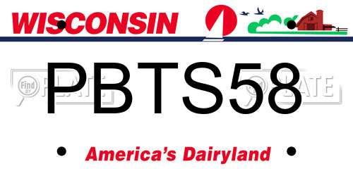PBTS58 Wisconsin License Plate
