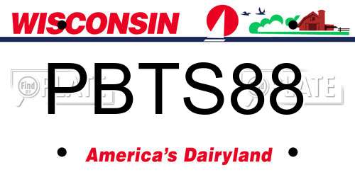 PBTS88 Wisconsin License Plate