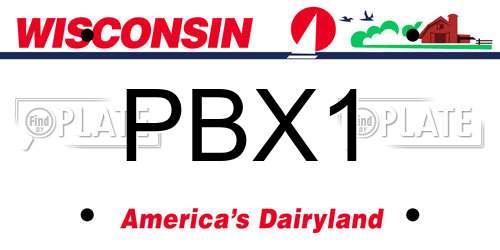PBX1 Wisconsin License Plate