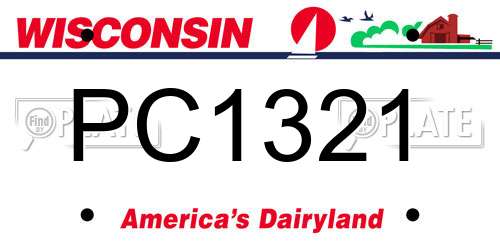 PC1321 Wisconsin License Plate