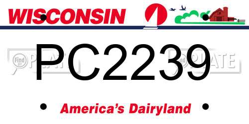 PC2239 Wisconsin License Plate