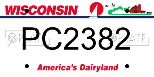 PC2382 Wisconsin License Plate