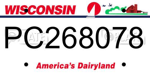 PC268078 Wisconsin License Plate