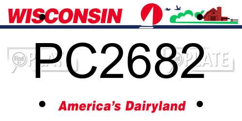 PC2682 Wisconsin License Plate