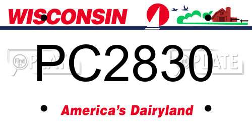 PC2830 Wisconsin License Plate