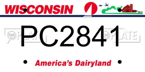 PC2841 Wisconsin License Plate