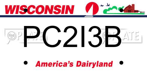 PC2I3B Wisconsin License Plate