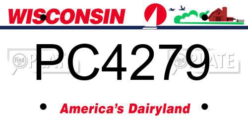 PC4279 Wisconsin License Plate