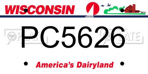PC5626 Wisconsin License Plate