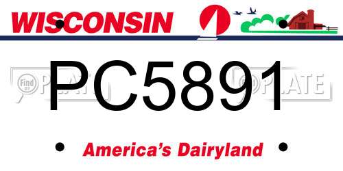 PC5891 Wisconsin License Plate
