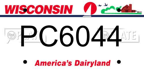 PC6044 Wisconsin License Plate