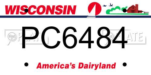 PC6484 Wisconsin License Plate