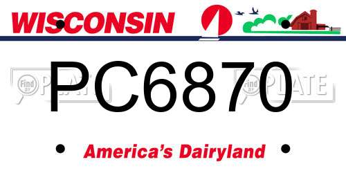 PC6870 Wisconsin License Plate