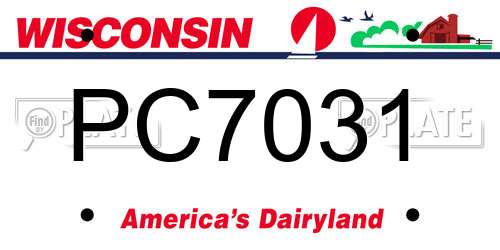 PC7031 Wisconsin License Plate