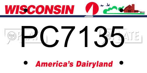 PC7135 Wisconsin License Plate