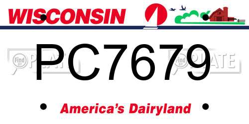 PC7679 Wisconsin License Plate