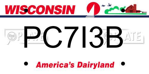 PC7I3B Wisconsin License Plate