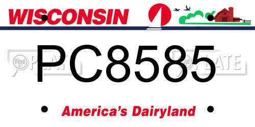 PC8585 Wisconsin License Plate