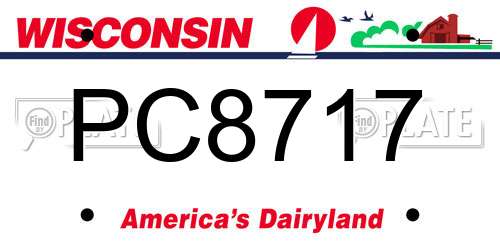 PC8717 Wisconsin License Plate