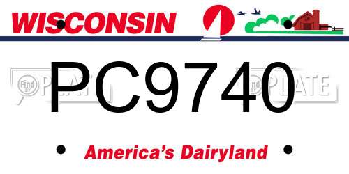 PC9740 Wisconsin License Plate