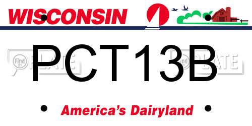 PCT13B Wisconsin License Plate