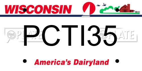 PCTI35 Wisconsin License Plate