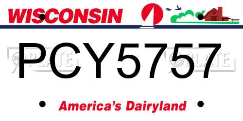 PCY5757 Wisconsin License Plate