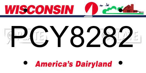 PCY8282 Wisconsin License Plate