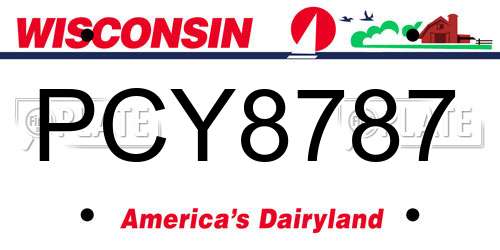 PCY8787 Wisconsin License Plate