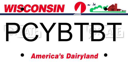 PCYBTBT Wisconsin License Plate