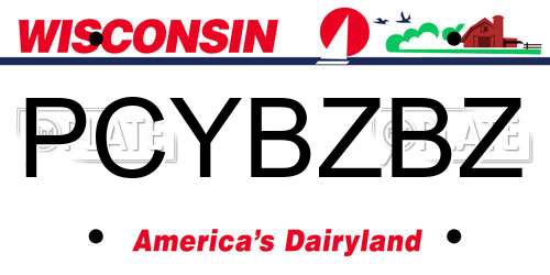 PCYBZBZ Wisconsin License Plate