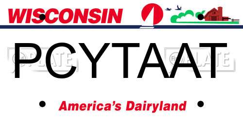 PCYTAAT Wisconsin License Plate