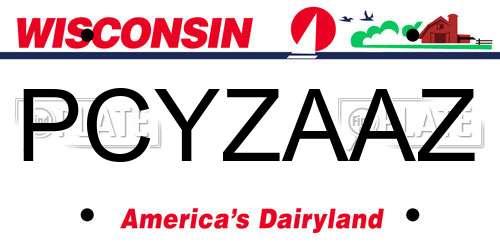 PCYZAAZ Wisconsin License Plate