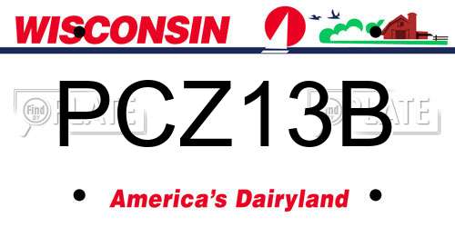 PCZ13B Wisconsin License Plate