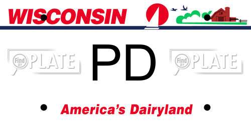 PD Wisconsin License Plate