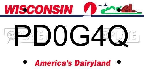PD0G4Q Wisconsin License Plate