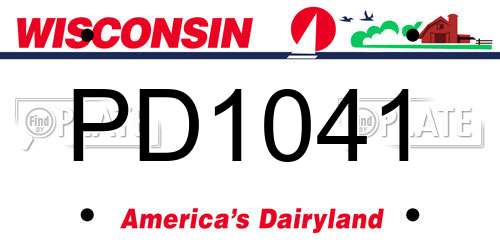 PD1041 Wisconsin License Plate