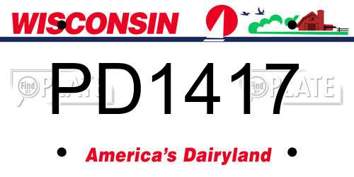 PD1417 Wisconsin License Plate