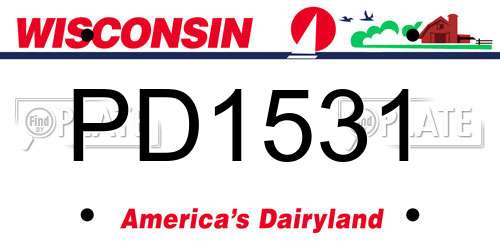 PD1531 Wisconsin License Plate