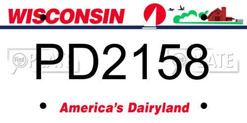 PD2158 Wisconsin License Plate